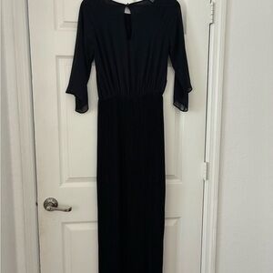 Tru Trussardi Black Pleated Maxi Dress